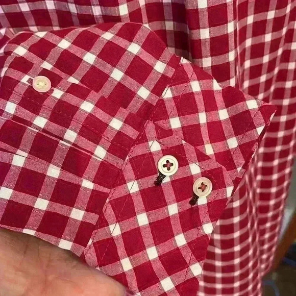 Talbots Petite Woodland Berry XL Plaid Button Down - Picture 6 of 10